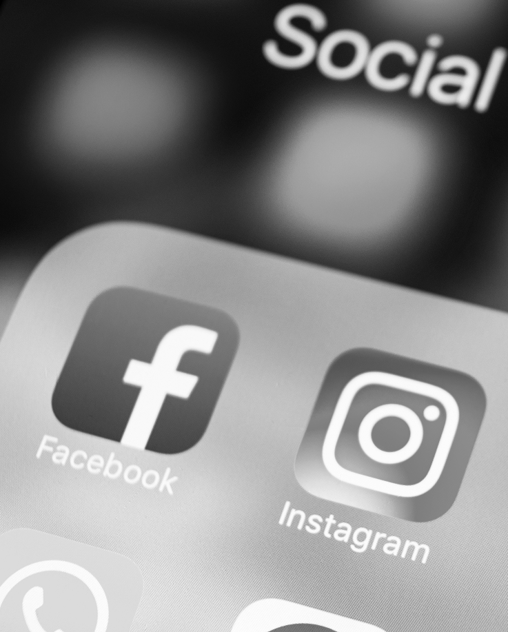 Close-up af sociale medier på en telefon